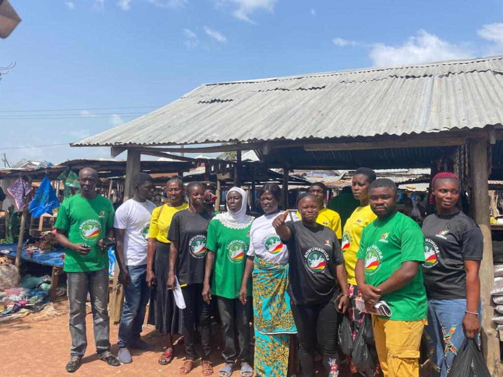 Youth participants of the Adwumawura Programme taking part in AgroT Hub’s agribusiness and entrepreneurship training in Ghana